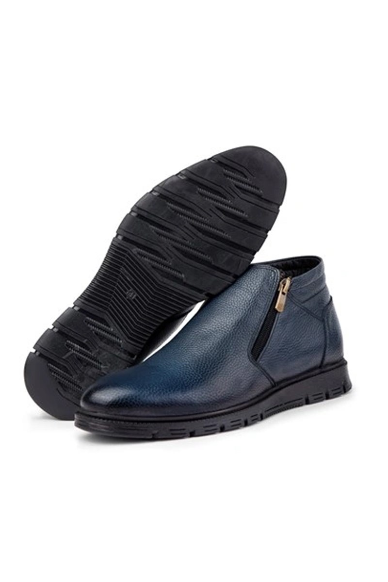 Ducavelli Men's Genuine Leather Boots - Dark Blue #363786