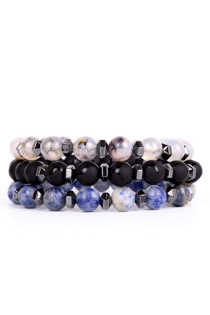 Women's bracelet set of natural stones - Onyx- Sodalite-Agate - #360951