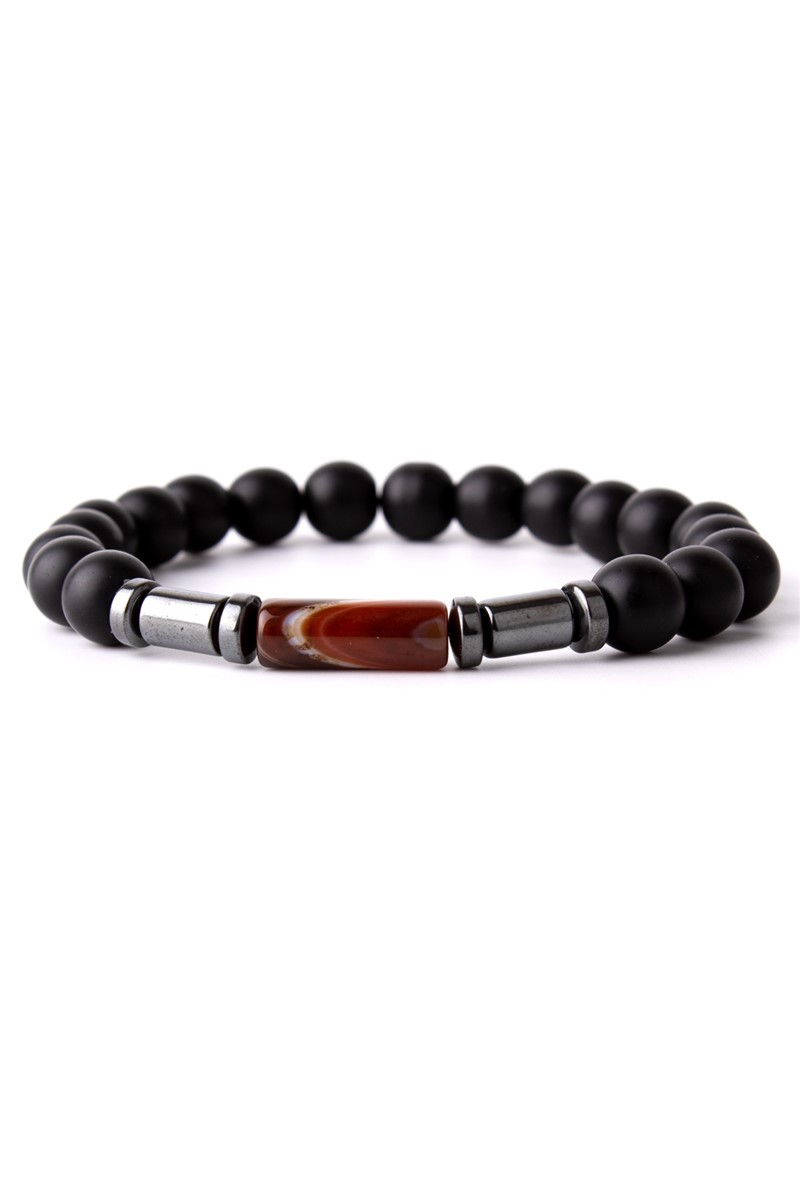Natural Onyx Stone Bracelet for Men - Black #360911