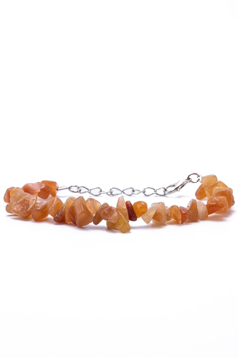 Women's Agate Natural Stone Bracelet - Orange #363301