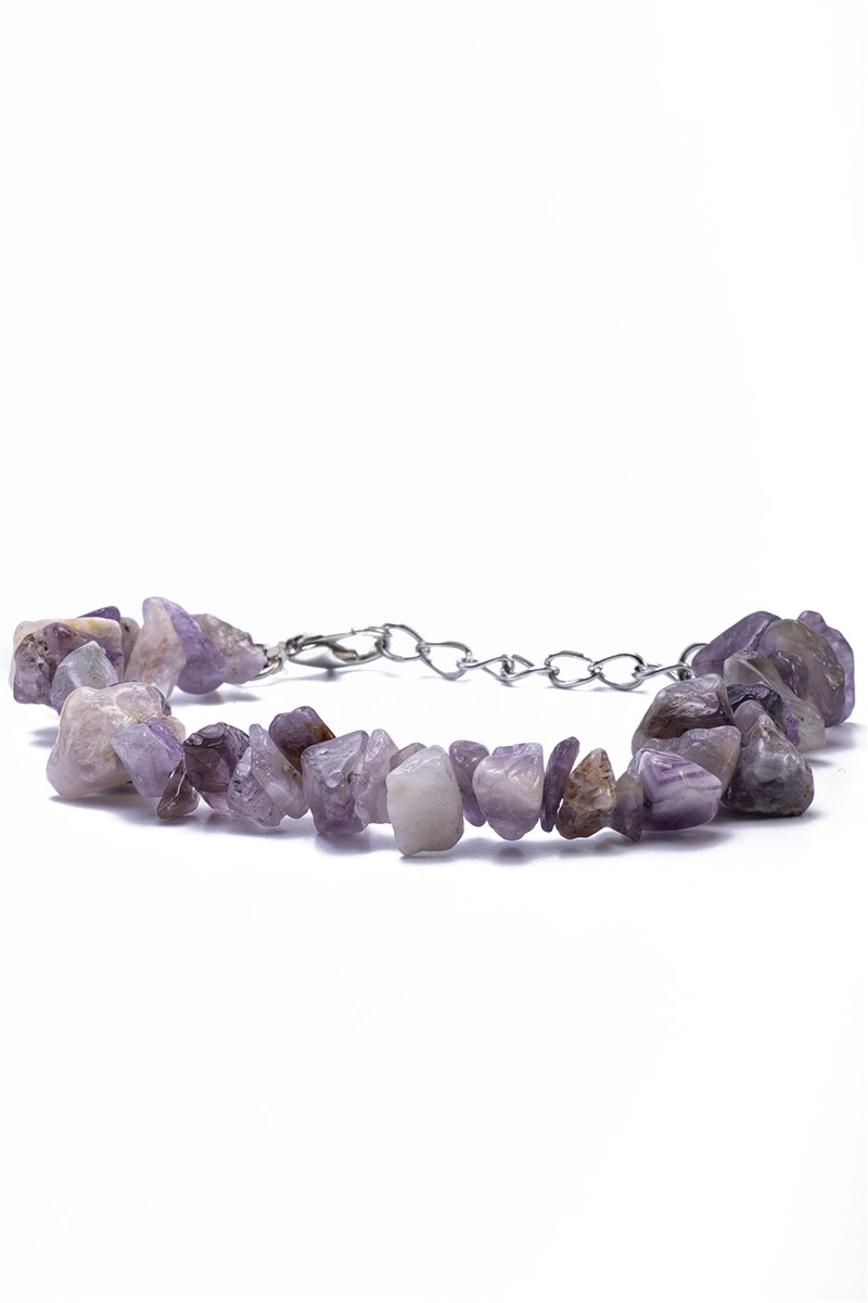 Amethyst Natural Stone Women's Bracelet - Purple #363299