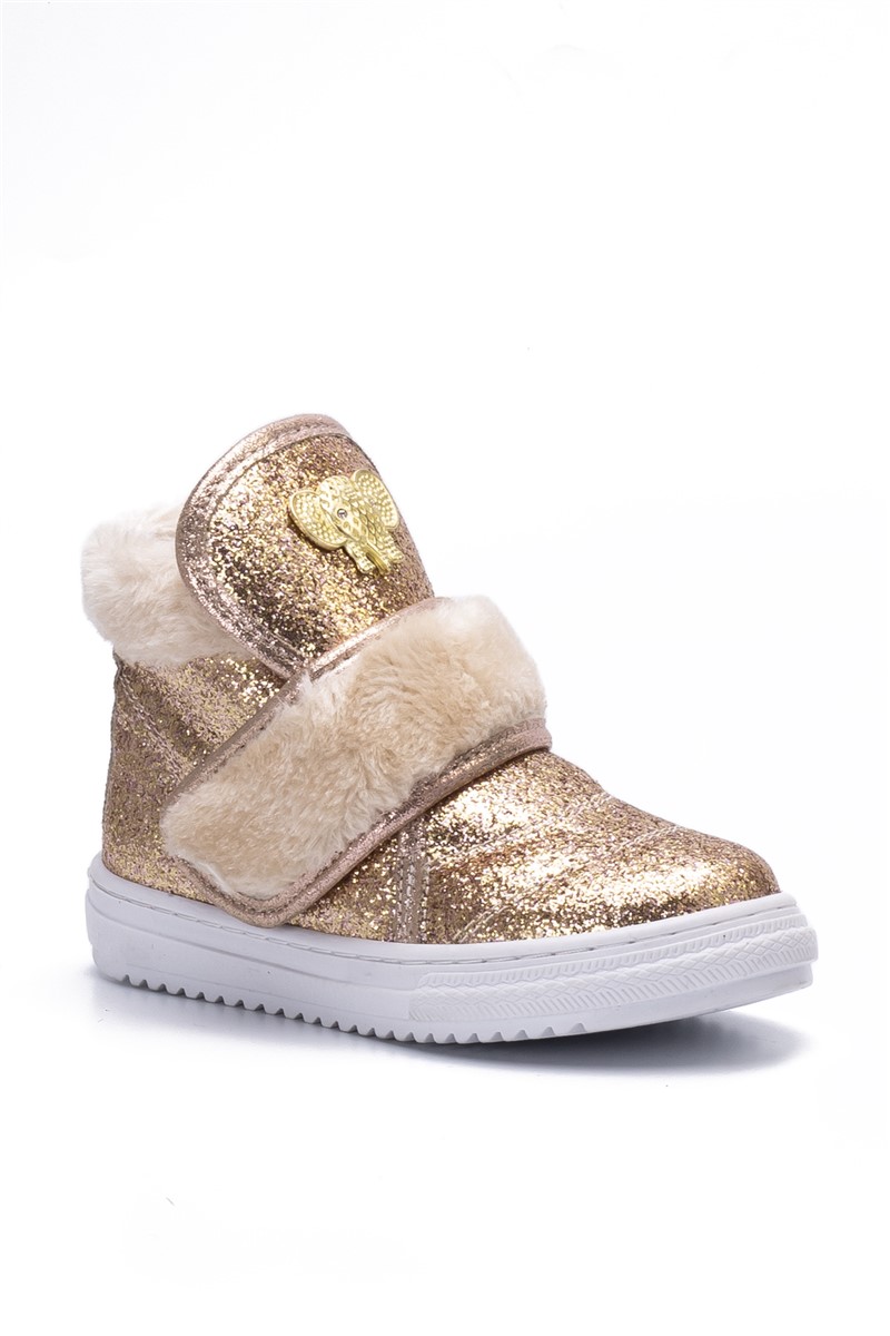 Children's velcro ankle boots 94 - Gold #364175