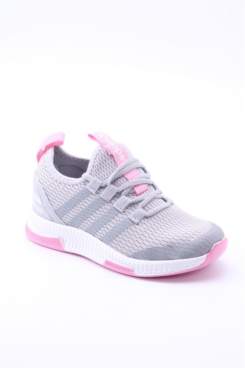 Children's Sports Shoes 1019 - Gray with Pink #360026