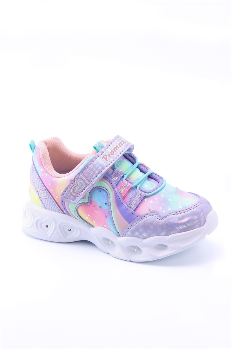 Children's Velcro Sports Shoes 1719 - Purple #360077