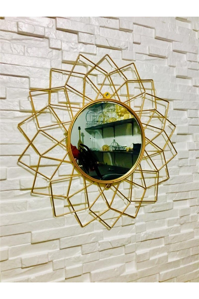 Ukrasno zidno ogledalo 63x63 cm - Zlatno #365765