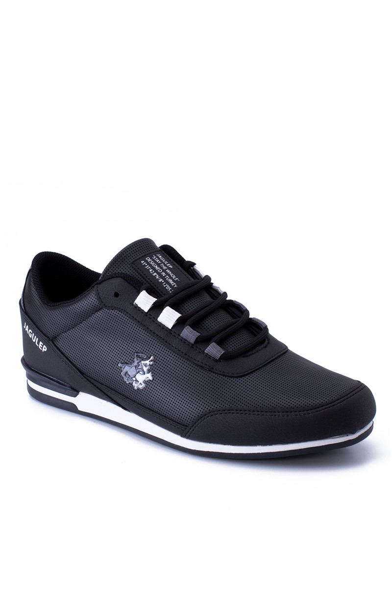 Men's Sports Shoes EZ2654 - Black with White #361034