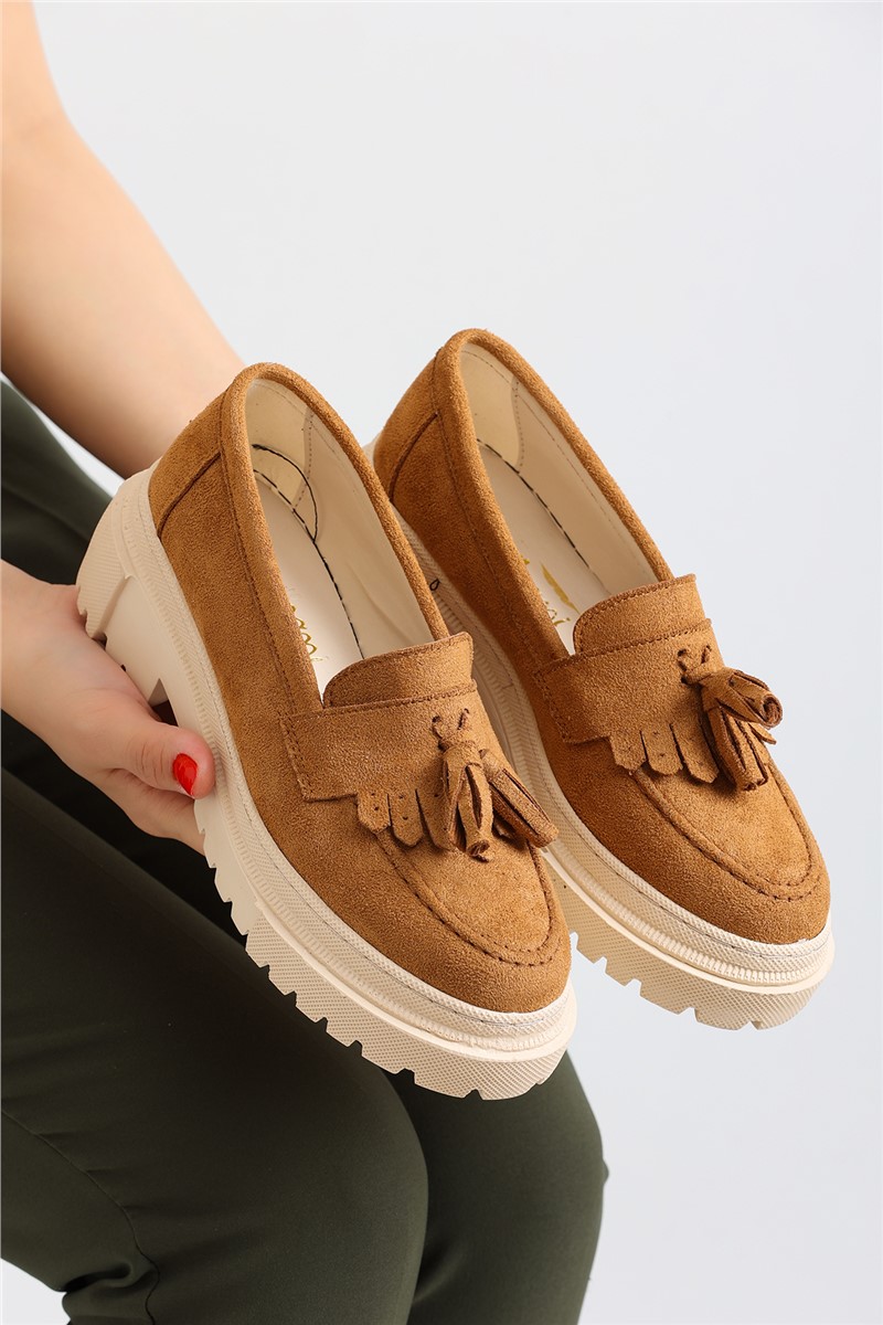 Women's Suede Casual Shoes PD03 - Taba #366401