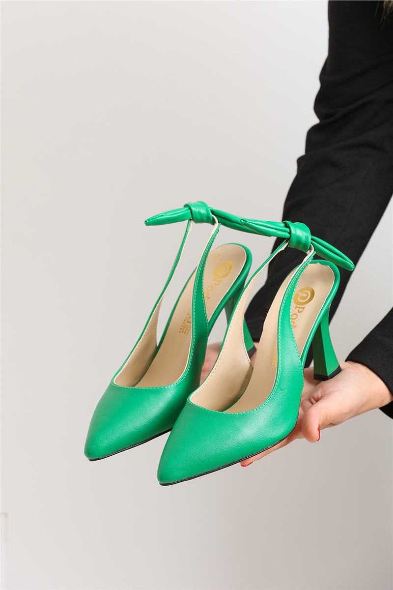 Ženske elegantne cipele s ukrasnom trakom 4700 - zelene #364159