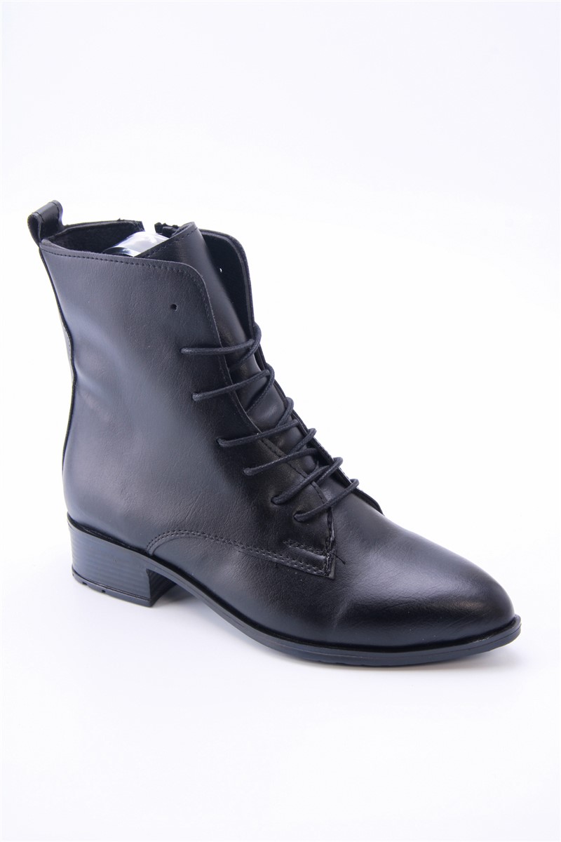 Women's Lace Up Boots 3225 - Black #360272