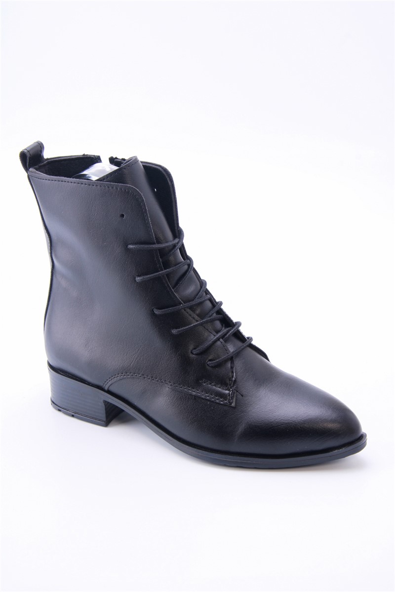 Botas femininas com cordões 3225 - Pretas #360272