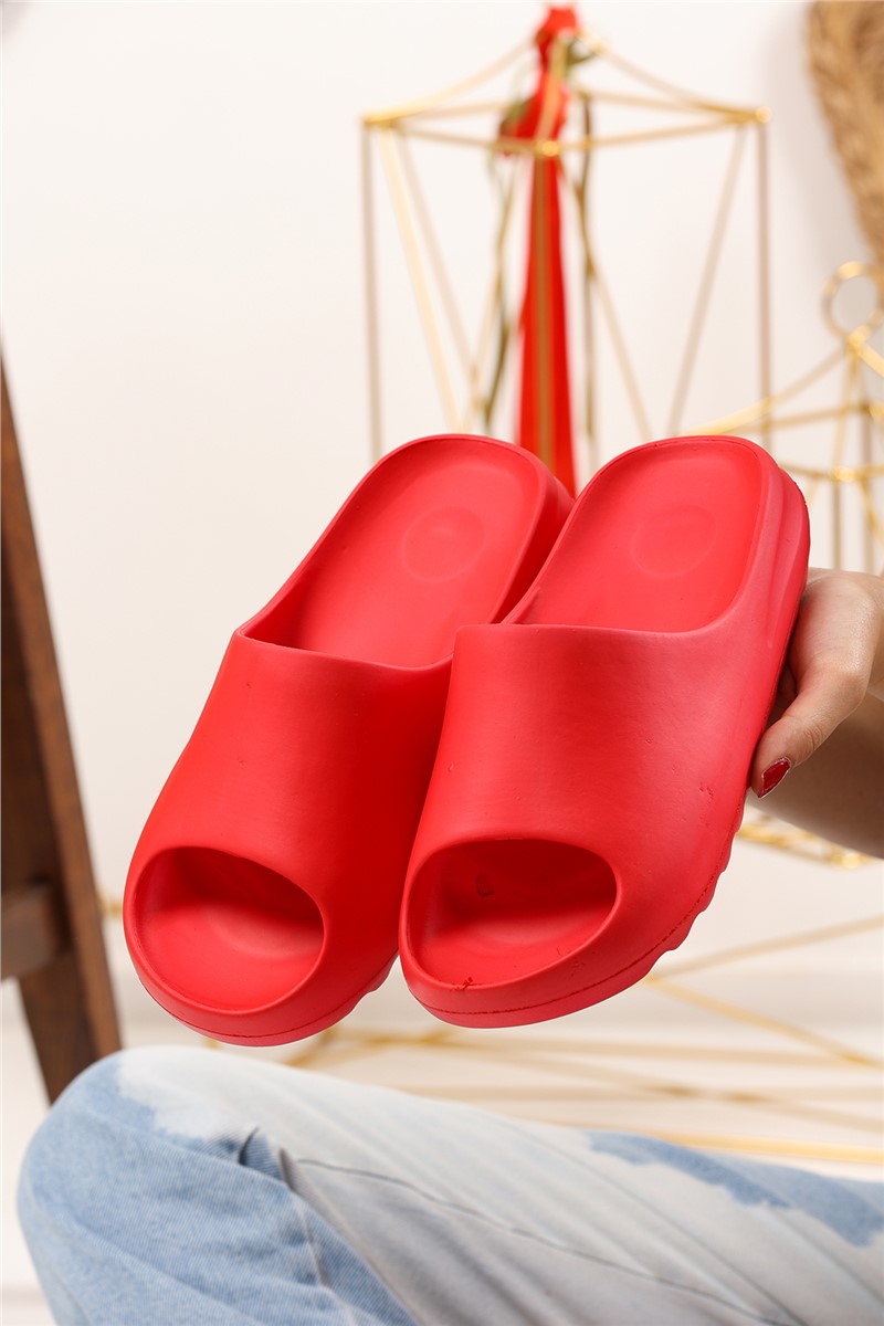 Damen Latschen Gummi SM9921 - rot #361147