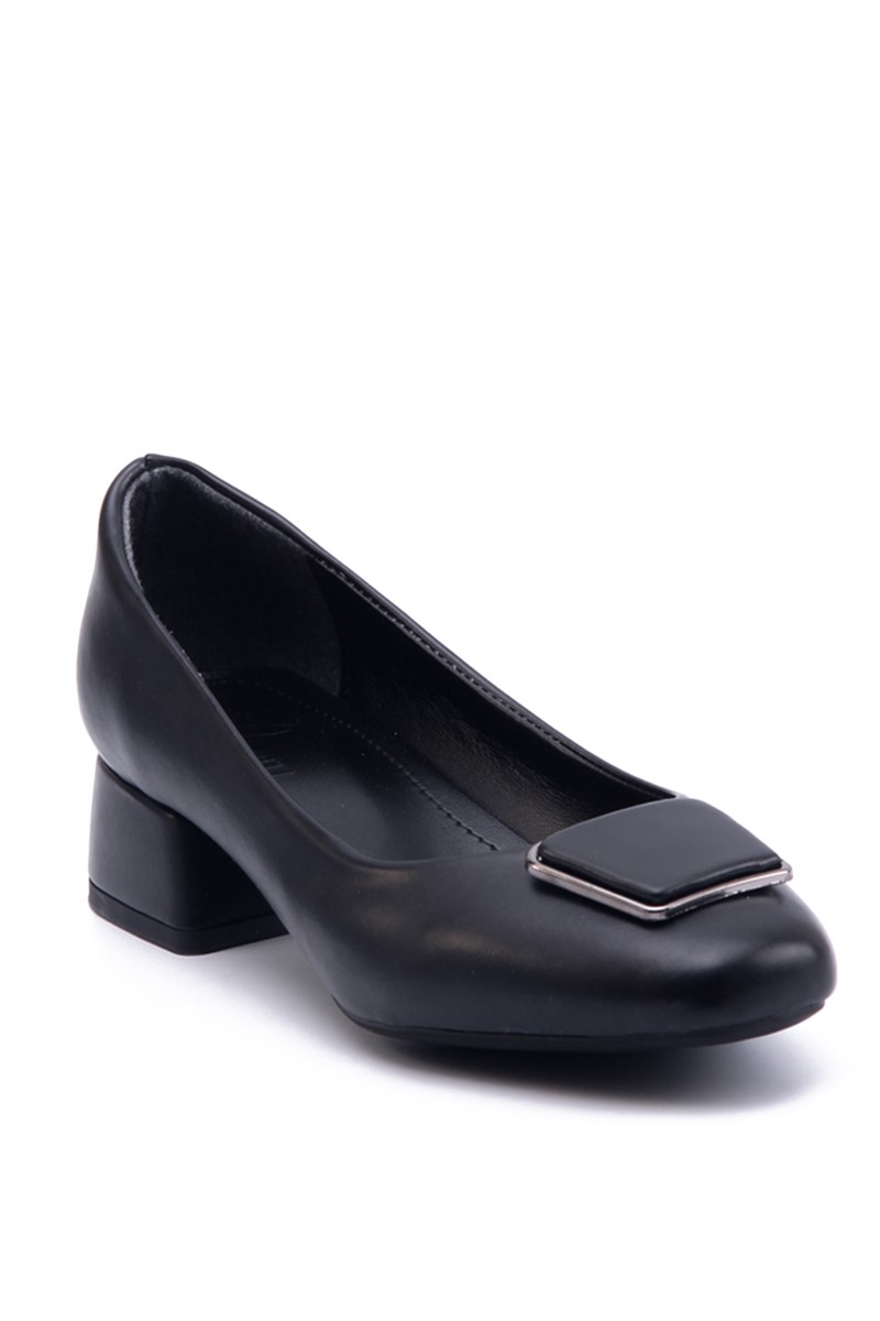 Women's Genuine Leather Shoes 704 - Black #360525