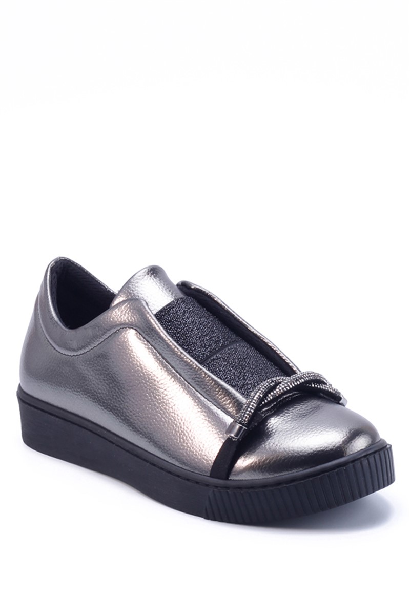 Women's Genuine Leather Shoes 7225 - Platinum Color #360691
