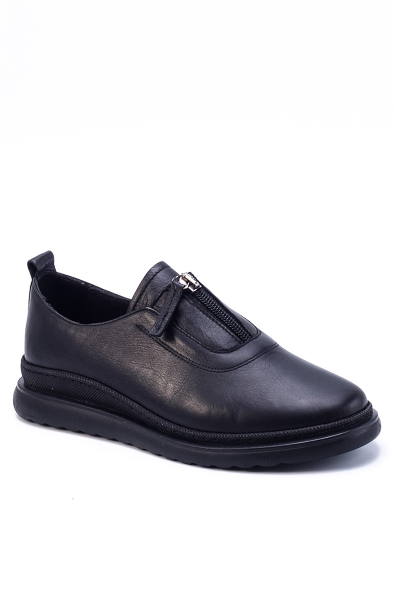Women's Genuine Leather Shoes 9005 - Black #360720
