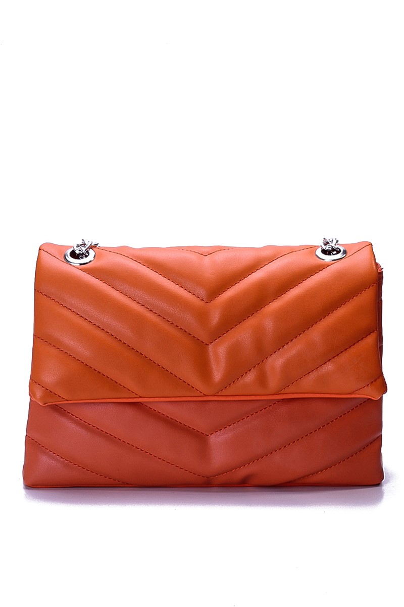 Handbag with quilted pattern - Orange #364217
