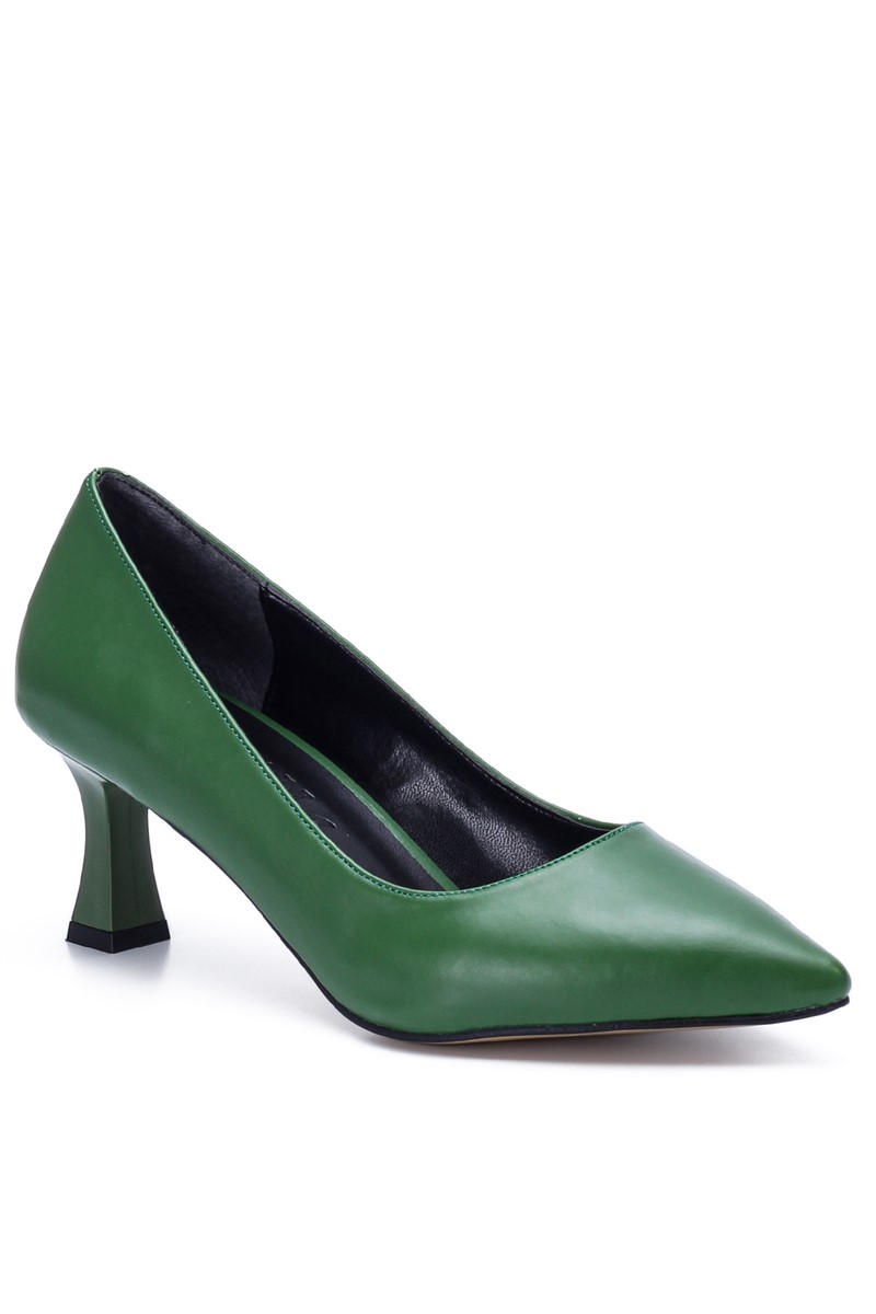 Women's Elegant Thin Heel Shoes 0002 - Green #363221