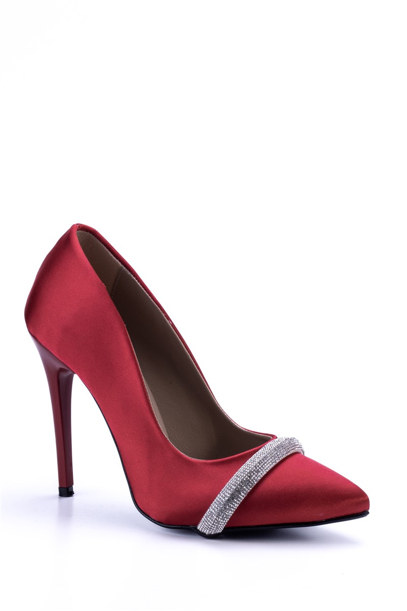 Ženske elegantne cipele s visokom petom 1115 - crvene #365952