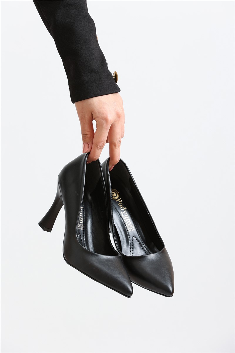 Ženske elegantne cipele s petom 2706 - crne #367458