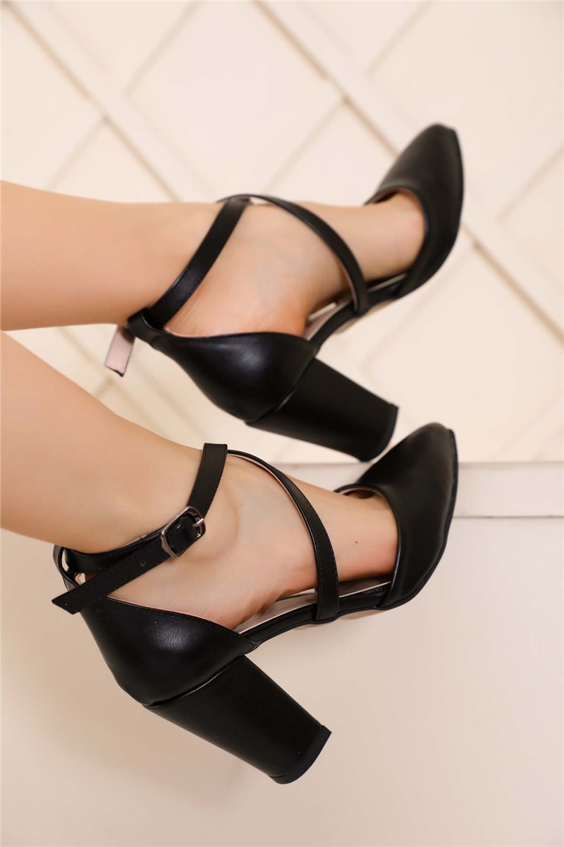 Sapatos Formais Femininos Salto 2800 - Preto #360208