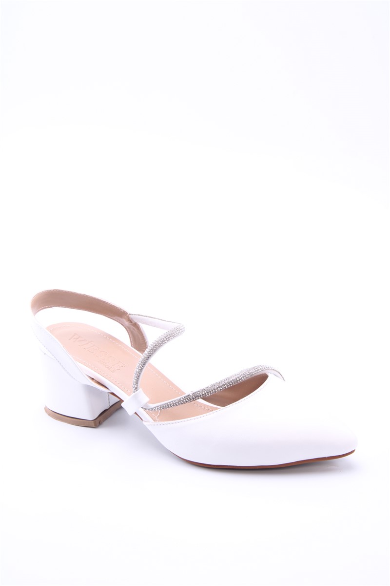 Scarpe eleganti da donna con pietre 7052 - Bianco #360554