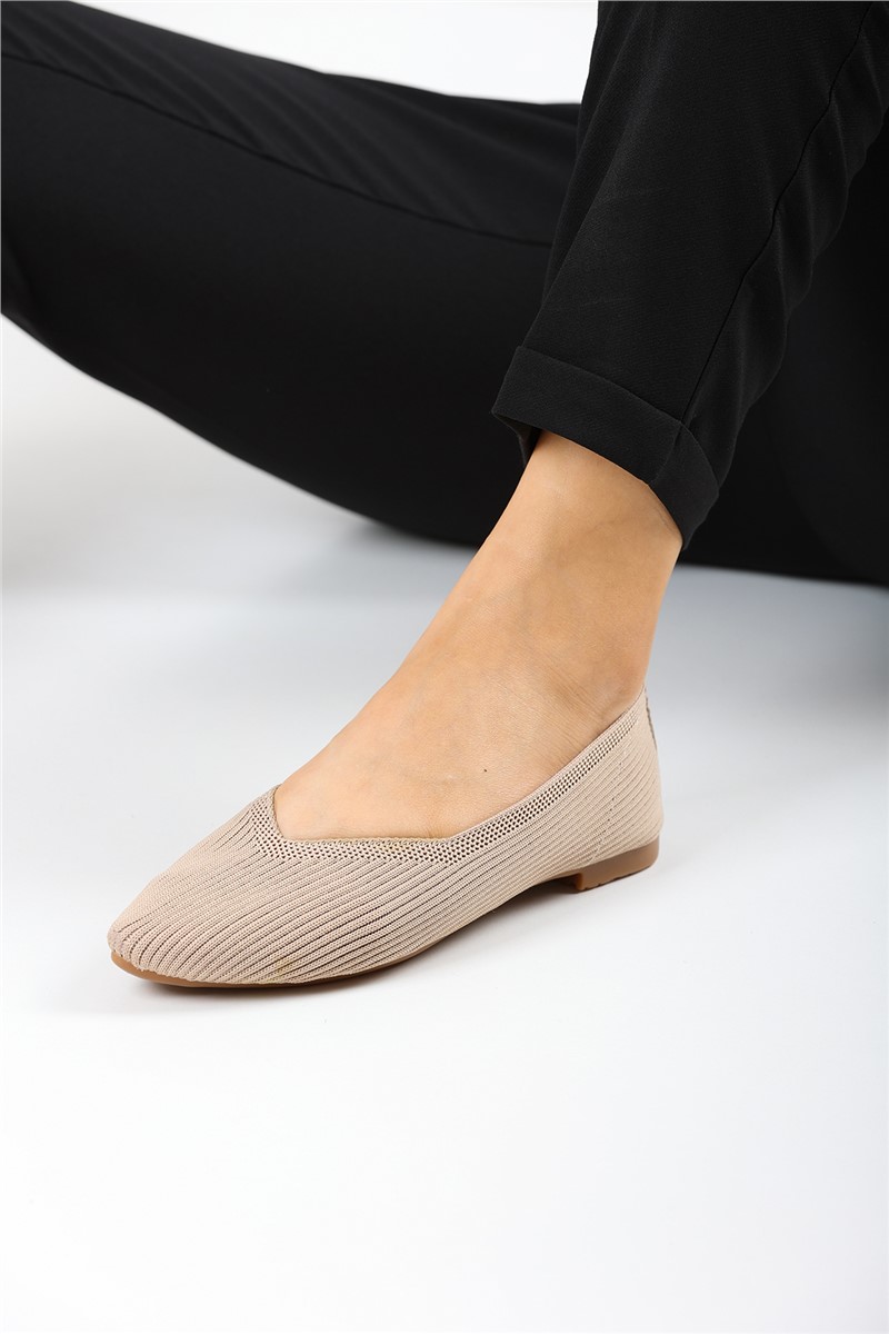 Women's Textile Ballerinas 5120 - Beige #360406