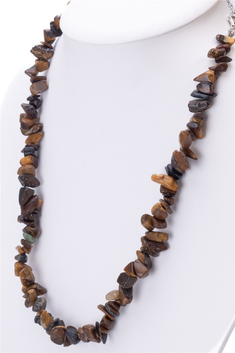 Women's Tiger Eye Natural Stone Necklace - Brown #363279