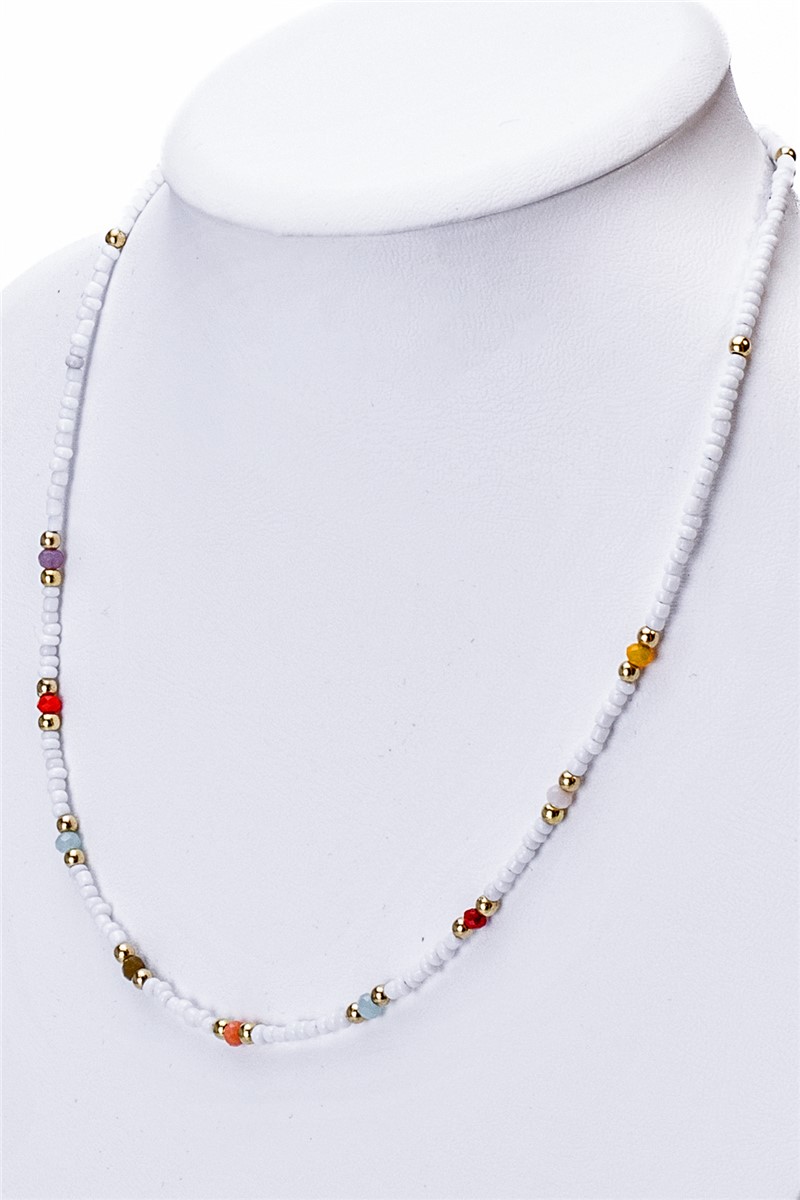 Women's Crystal Stone Necklace - White #363298