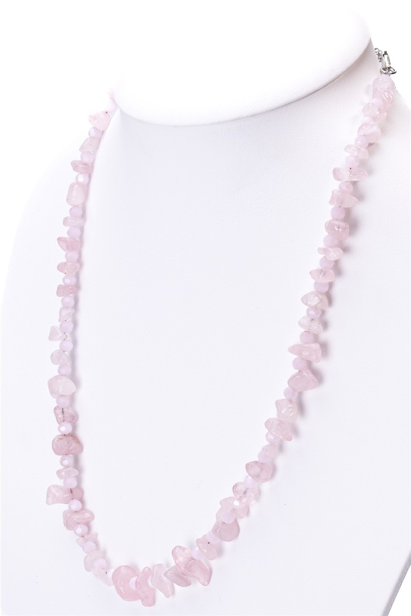 Women's Natural Stone Quartz Necklace - Light Pink #363275