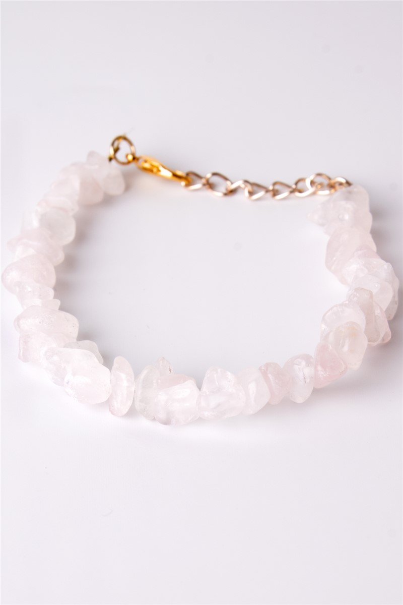 Women's Natural Stone Quartz Bracelet - Light Pink #364314