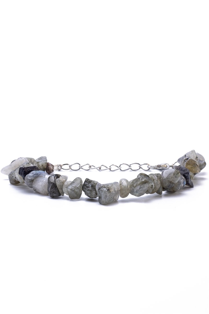 Women's Labrodite Natural Stone Bracelet - Gray #363312