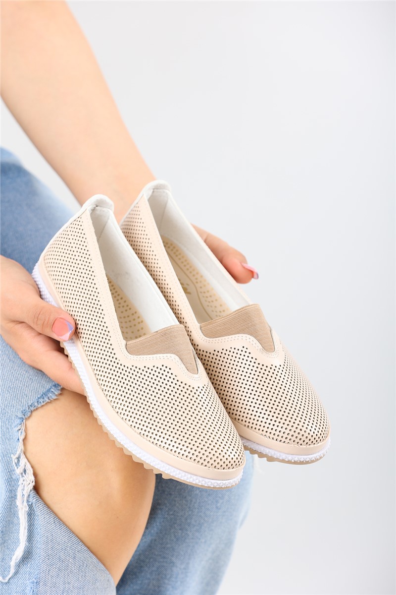 Sapatos casuais femininos 8090 - Bege #360717