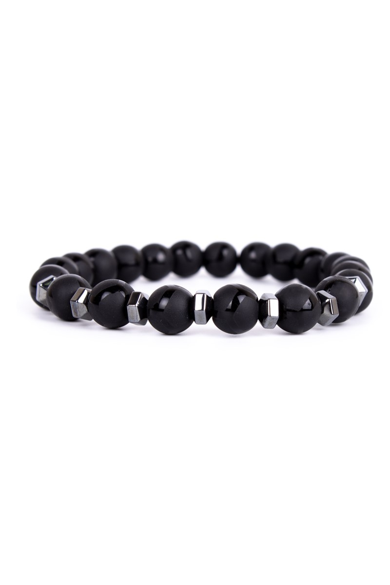Unisex Onyx Natural Stone Bracelet - Black #360971