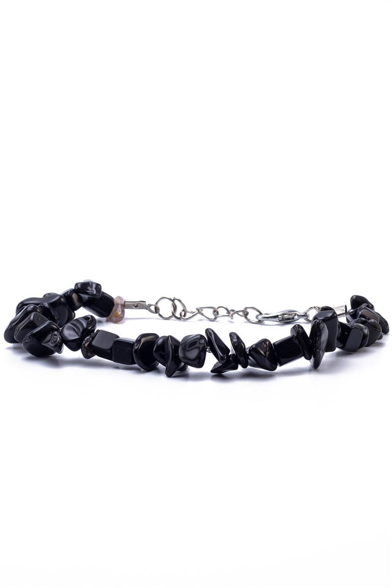 Women's Natural Onyx Stone Bracelet - Black #364324