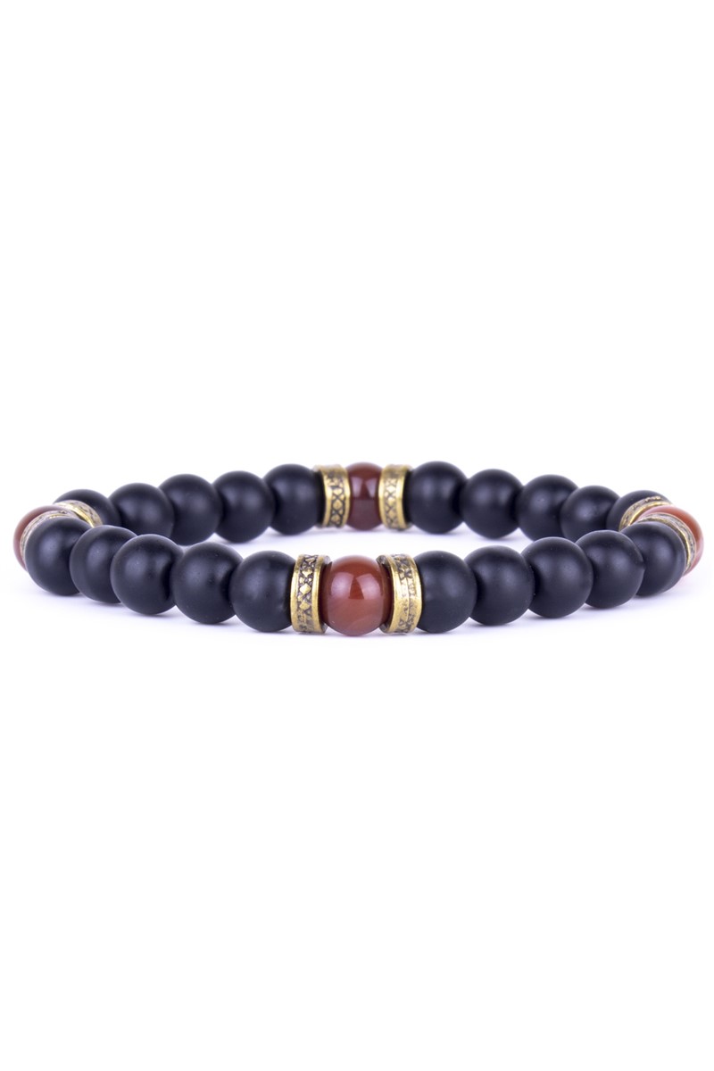 Women's Bracelet with Natural Stones - Onyx and Agate - Black #360891