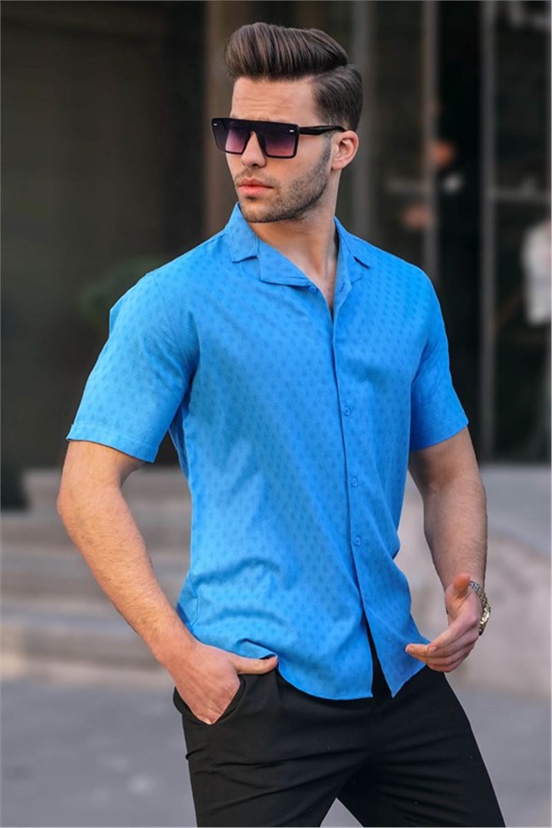 Men's Slim Fit Shirt 5585 - Blue #394558