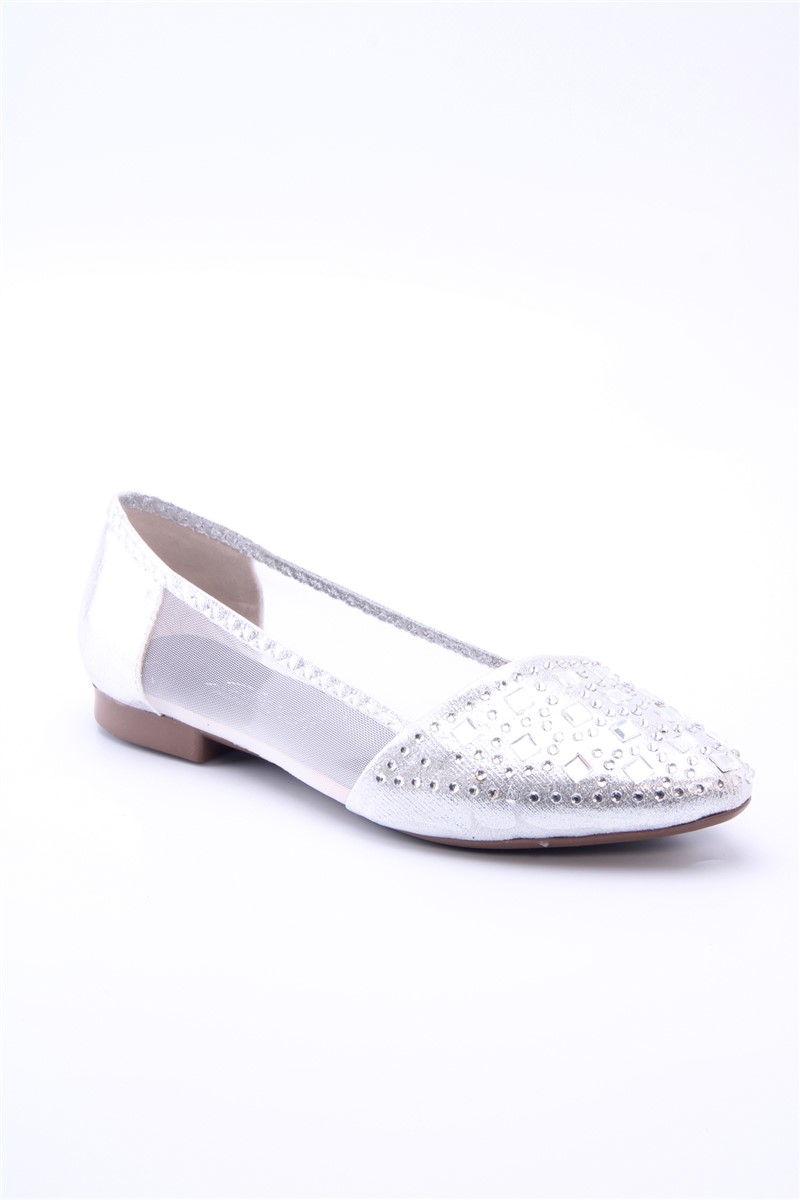 Women's Casual Ballerina Shoes 7035B - Silver #360512