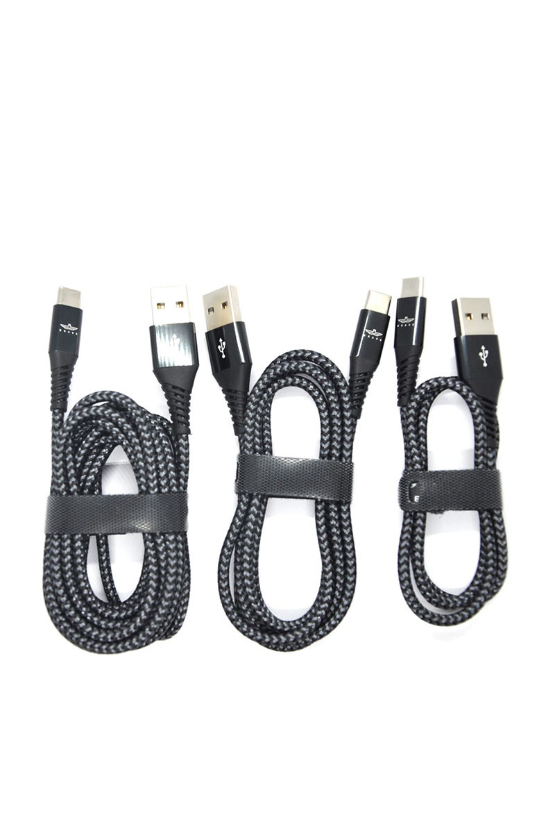 3 Size in 1 Pack USB-A to Type-C Data Cable 734209