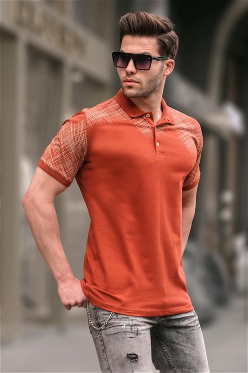 Men's T-Shirt with Collar 6082 - Tile Color #394584