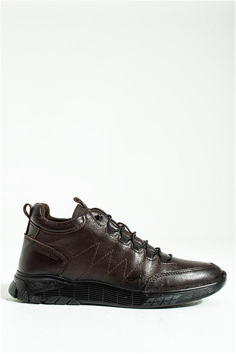 Men's Genuine Leather Boots 102 22650-M - Dark Brown #395588