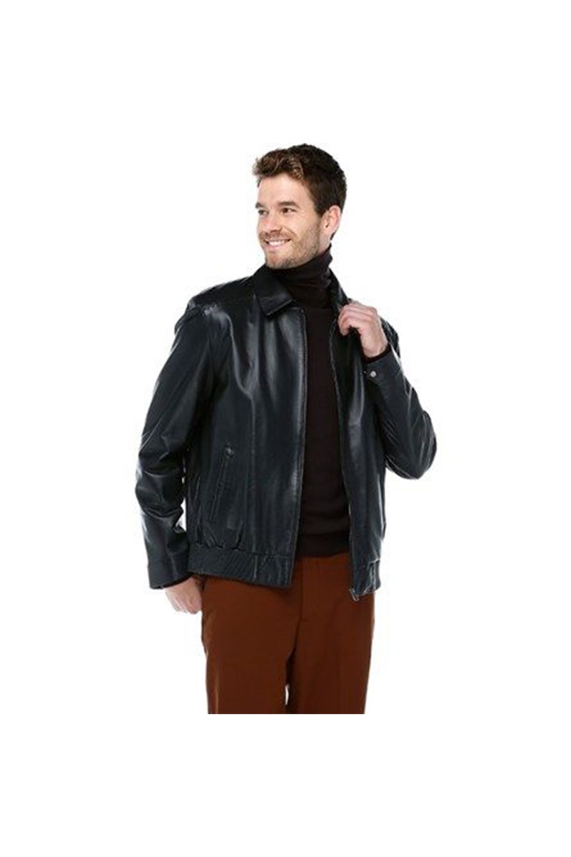 Muška jakna od prave kože AS2-64 - crna #321309