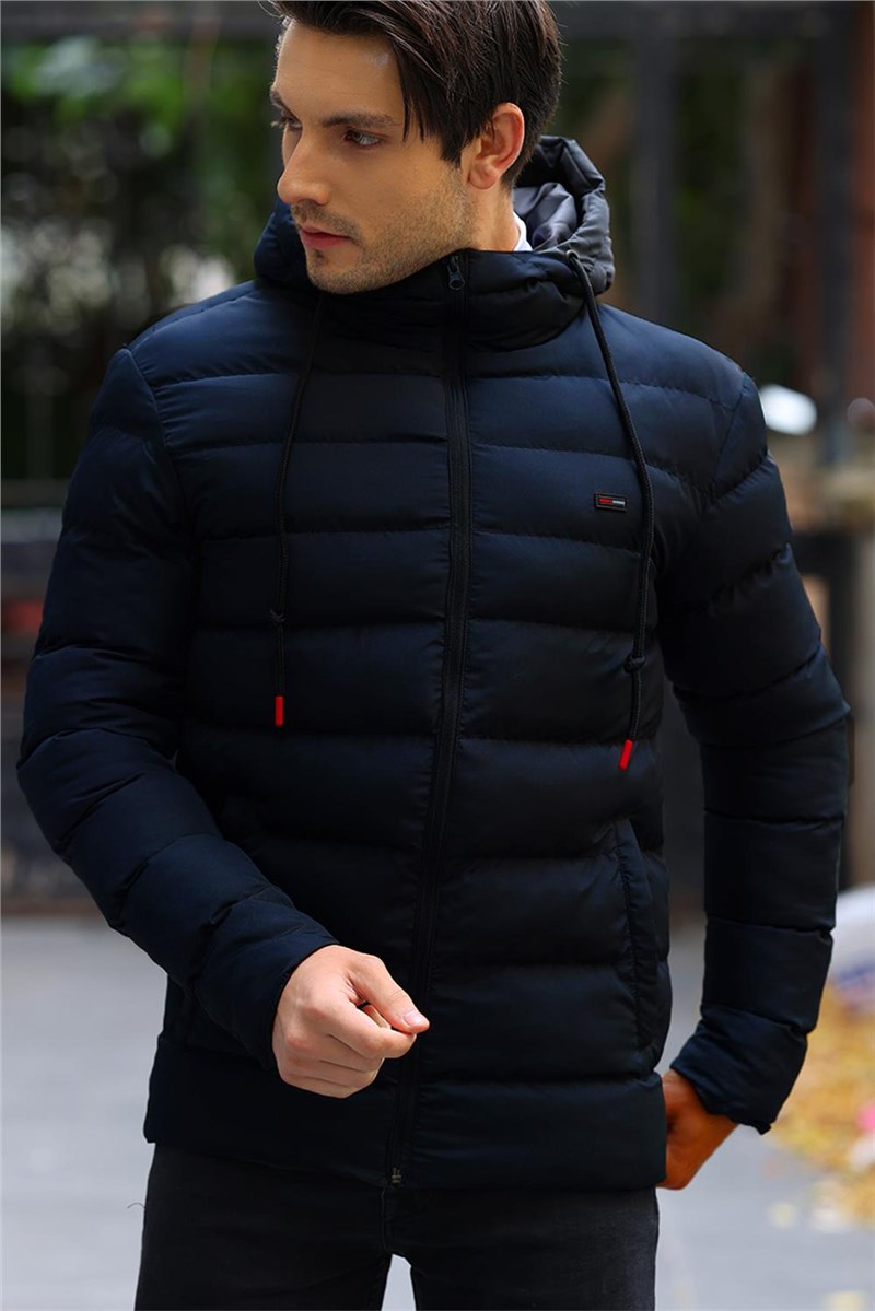 Jaqueta masculina impermeável e à prova de vento QDM-190 - Azul Marinho #409704