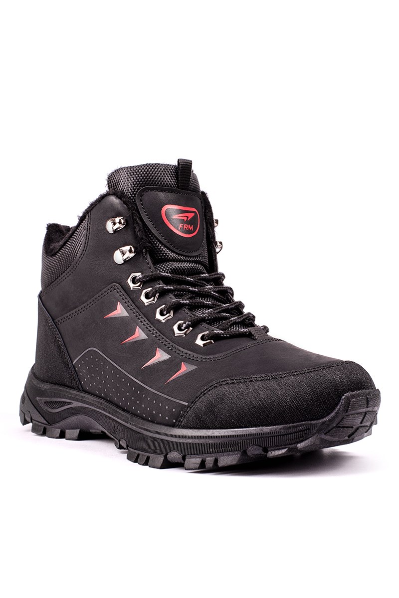 Men's Hiking Boots - Black with Red 20231107005