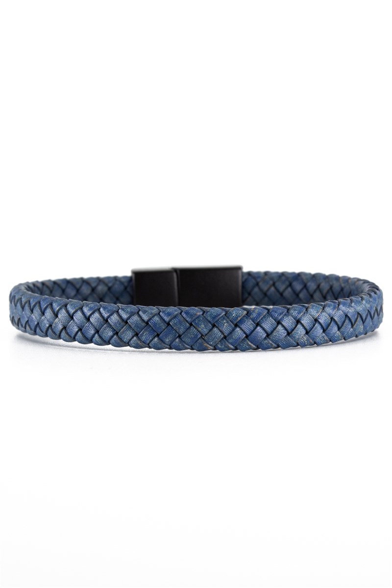 Unisex Genuine Leather Bracelet EYY1120 - Blue #394015