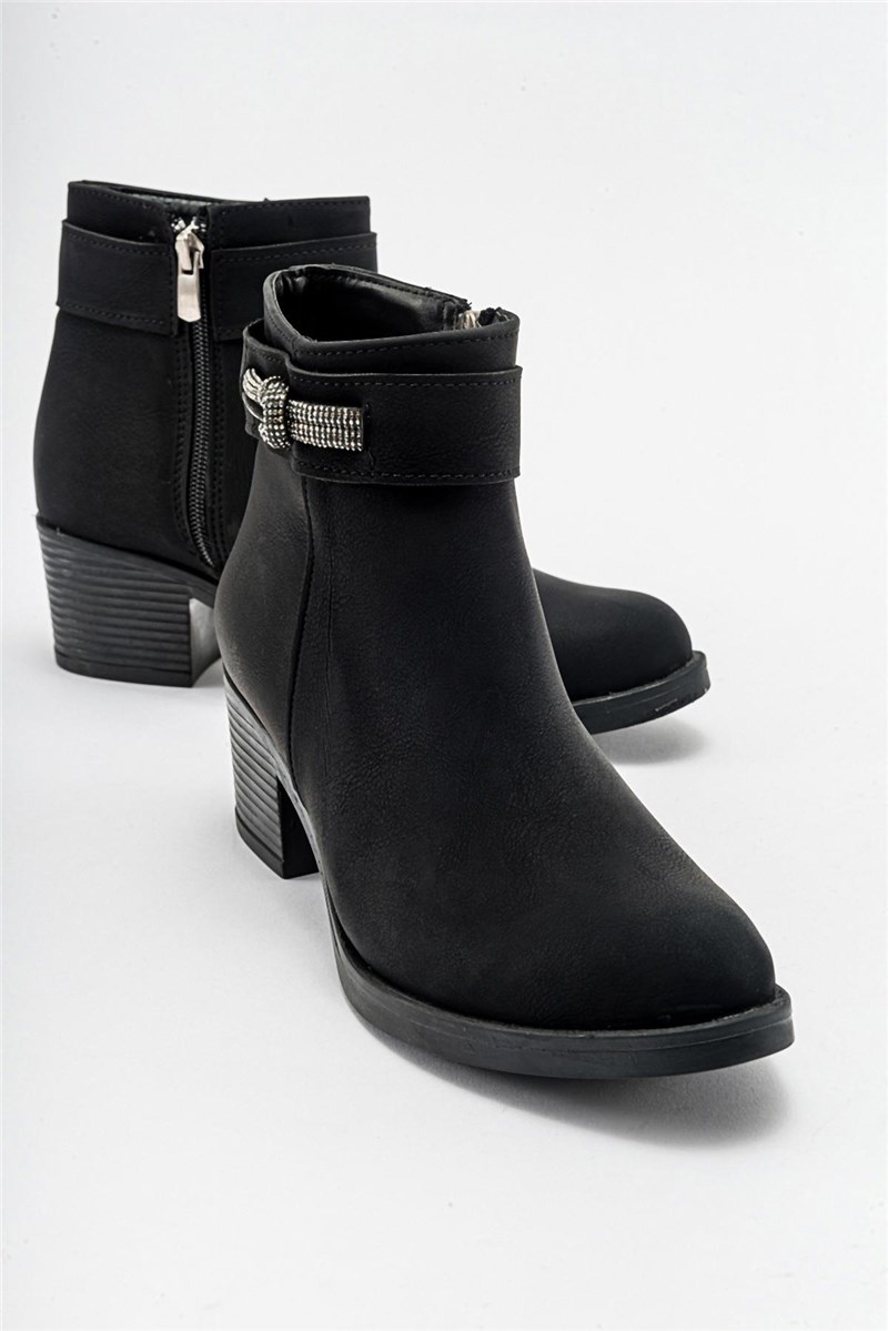 Women's Boots with Decorative Stones - Black #410968