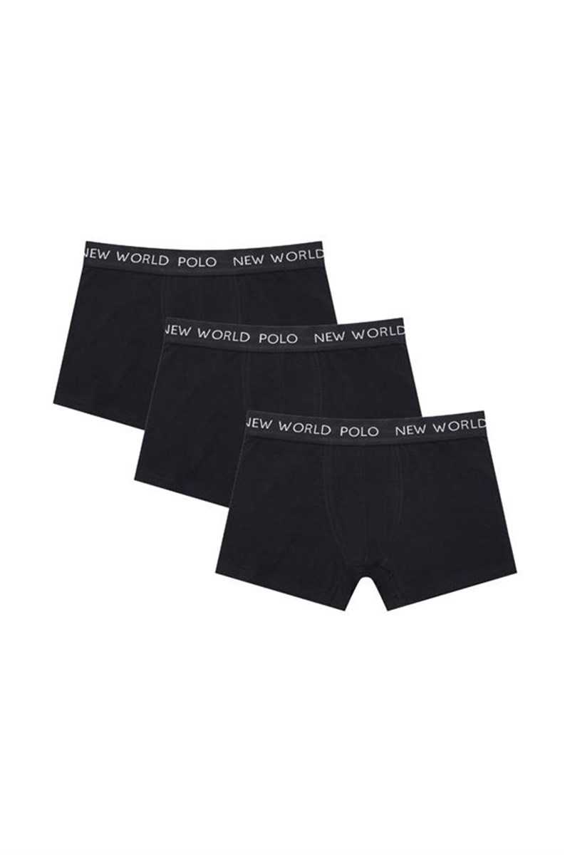 New World Polo Basic 3 pezzi Boxer Nero Slim Fit Boxer Set 23SSM1001 #385734