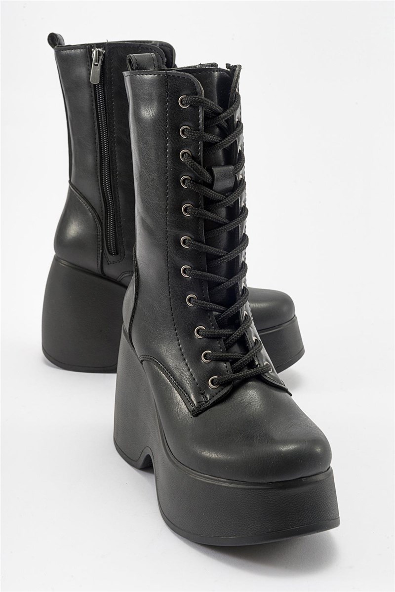 Women's Platform Boots - Black #410847