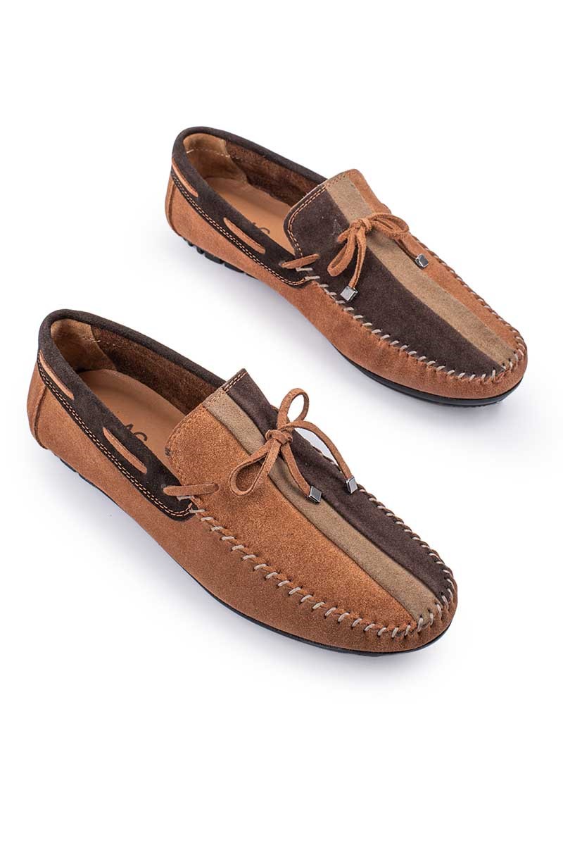 ALEXANDER GARCIA Men's Natural Suede Moccasins - Brown 20230321144