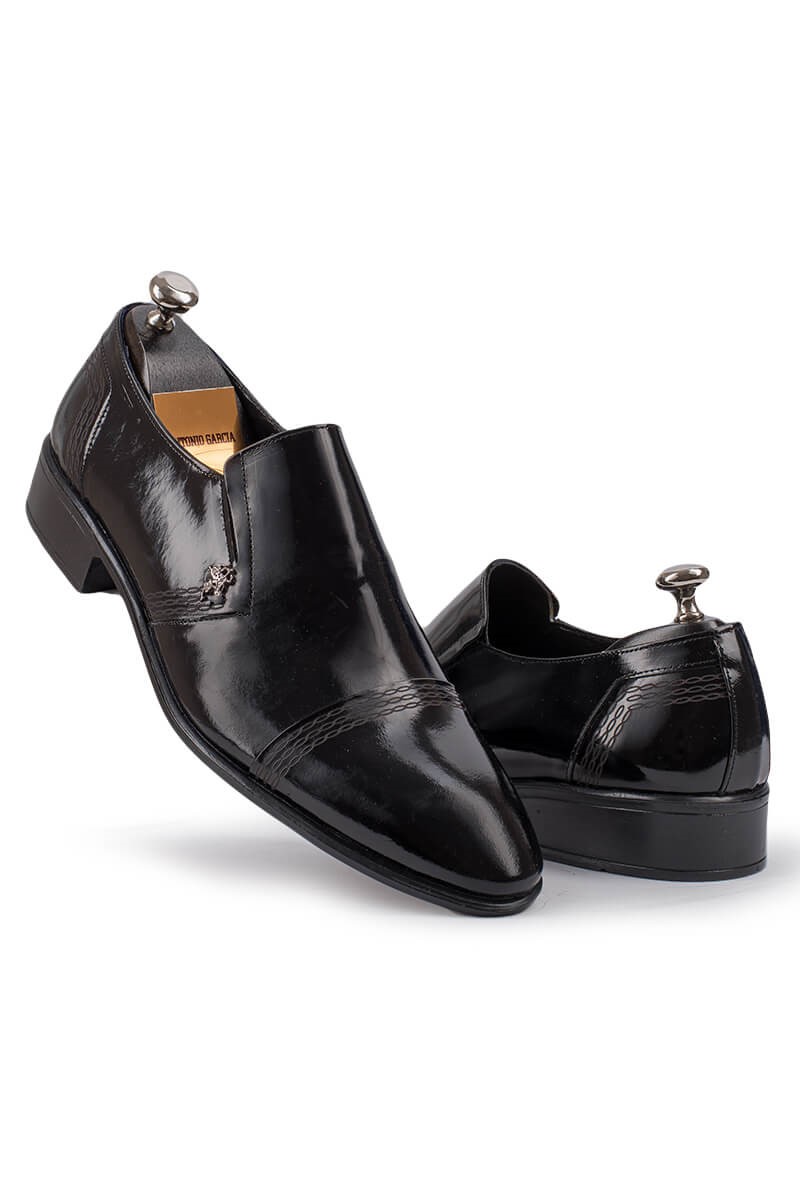 ANTONIO GARCIA Men's leather elegant shoes - Black 202108355597