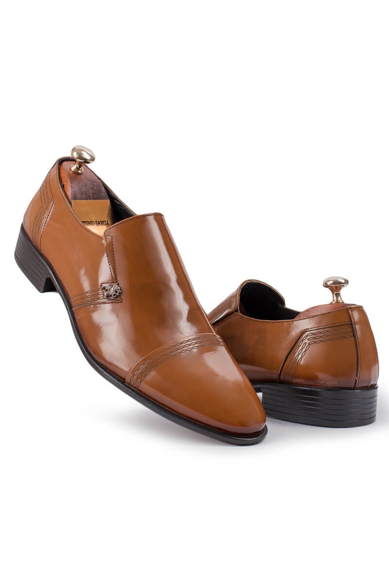 ANTONIO GARCIA Men's leather elegant shoes - Brown 202108355596
