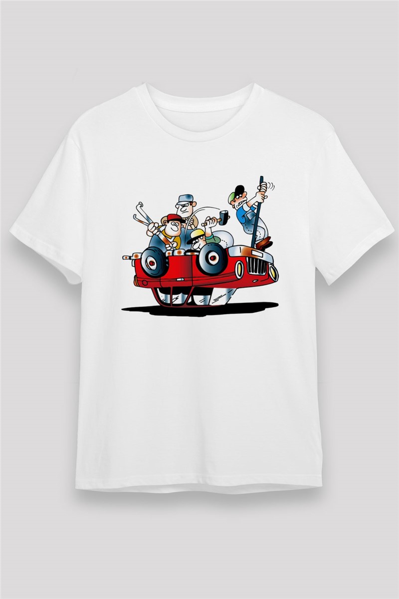 T-shirt unisex bianca da meccanico d'auto - TişörtFabrikasi #372583